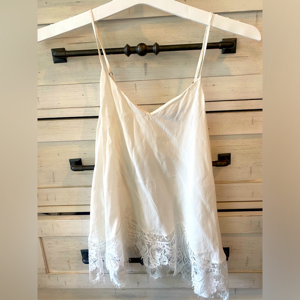Cami, ivory with lace detailing  - size XS